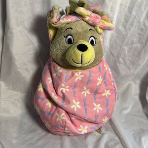 Yogi Cindy Bear Plush Blanket Swaddle Set 10" Pink Yellow Baby Jellystone Toy NW